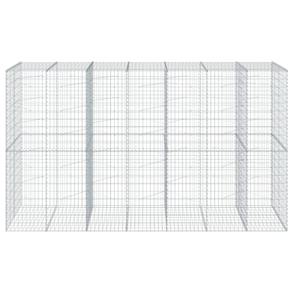 vidaXL Panier gabion avec couvercle 350x100x200 cm fer galvanisé