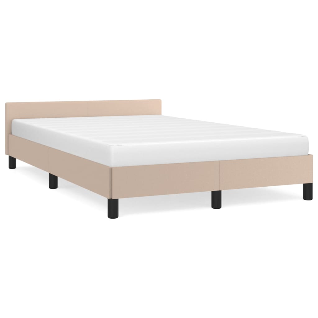 vidaXL Cadre de lit avec tête de lit cappuccino 120x190 cm similicuir
