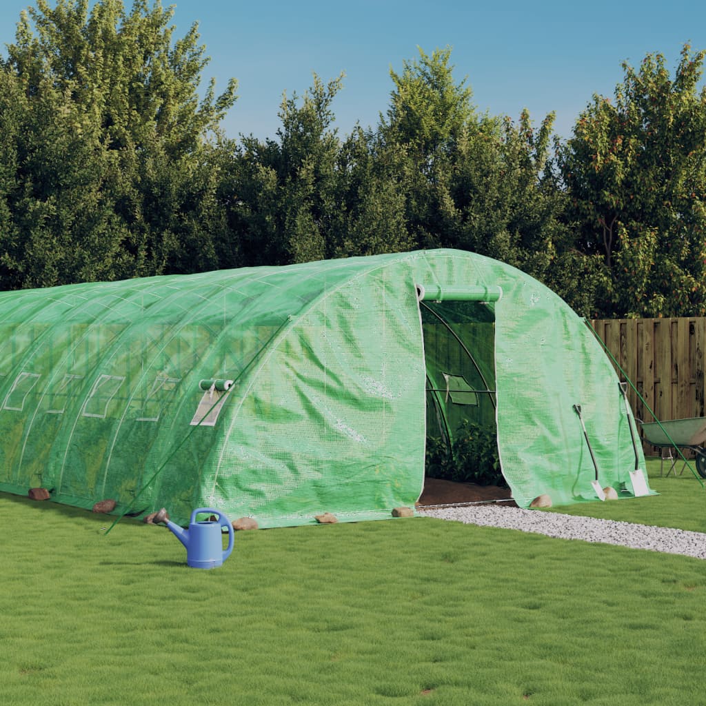 vidaXL Serre avec cadre en acier vert 70 m² 14x5x2,3 m