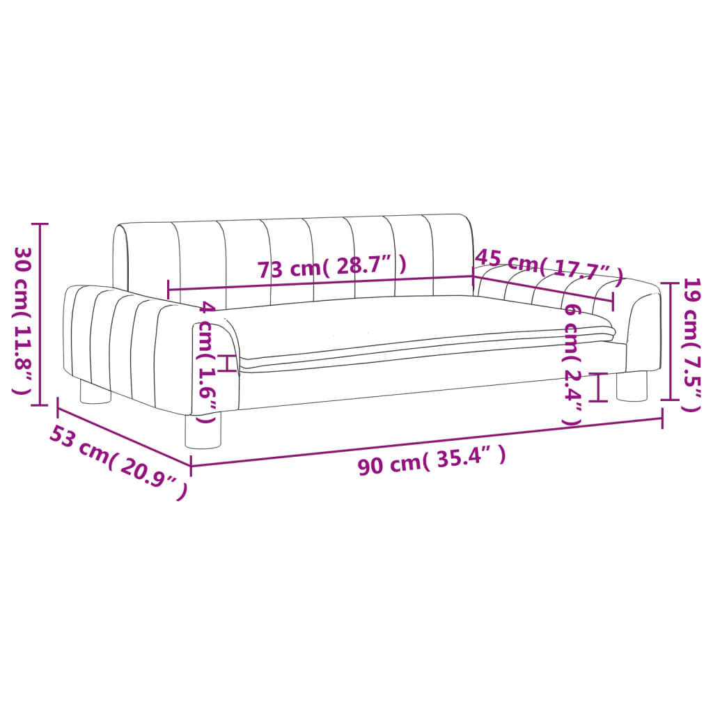 vidaXL Canapé pour enfants noir 90x53x30 cm tissu