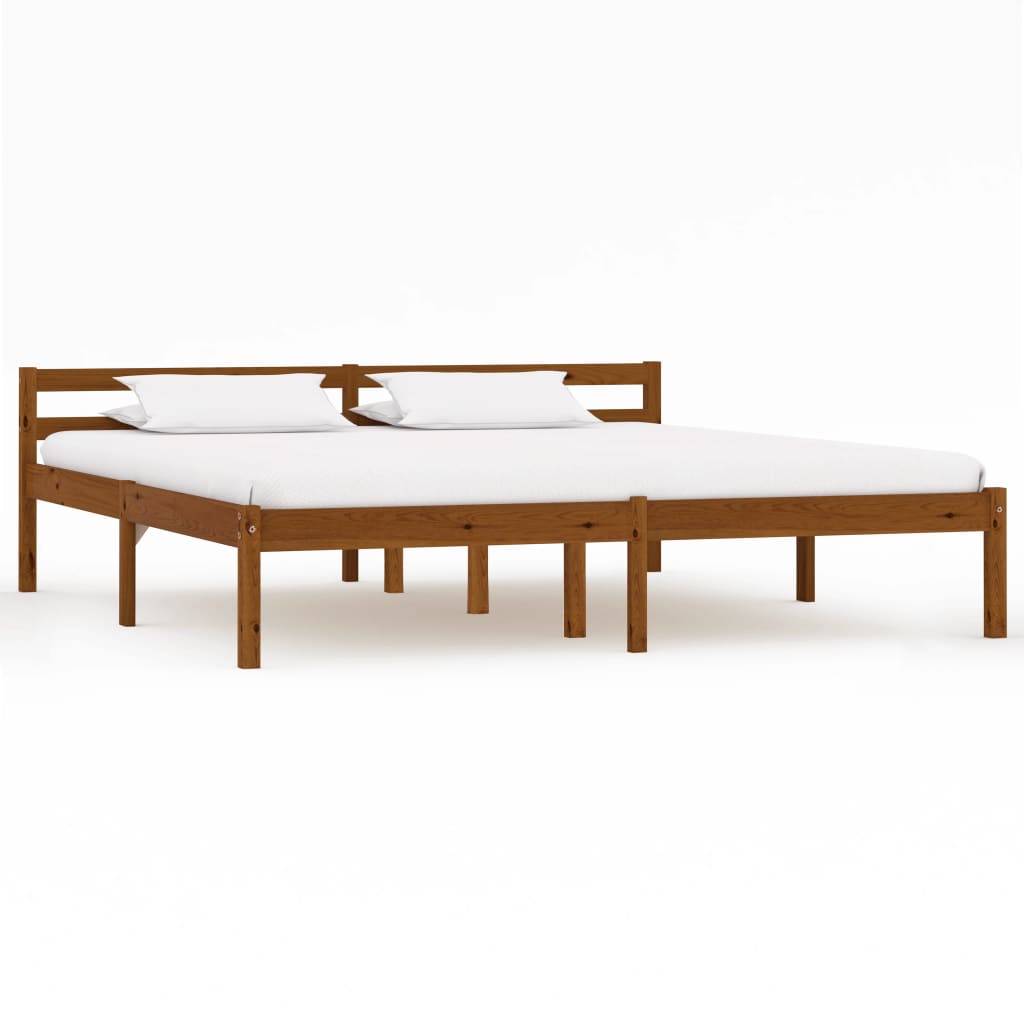 vidaXL Cadre de lit sans matelas marron miel pin massif 160x200 cm