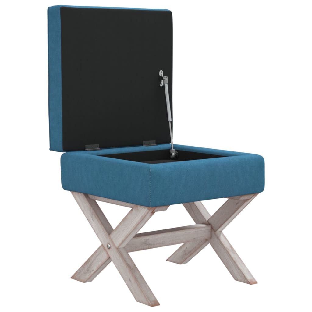 vidaXL Tabouret de rangement Bleu 45x45x49 cm Velours