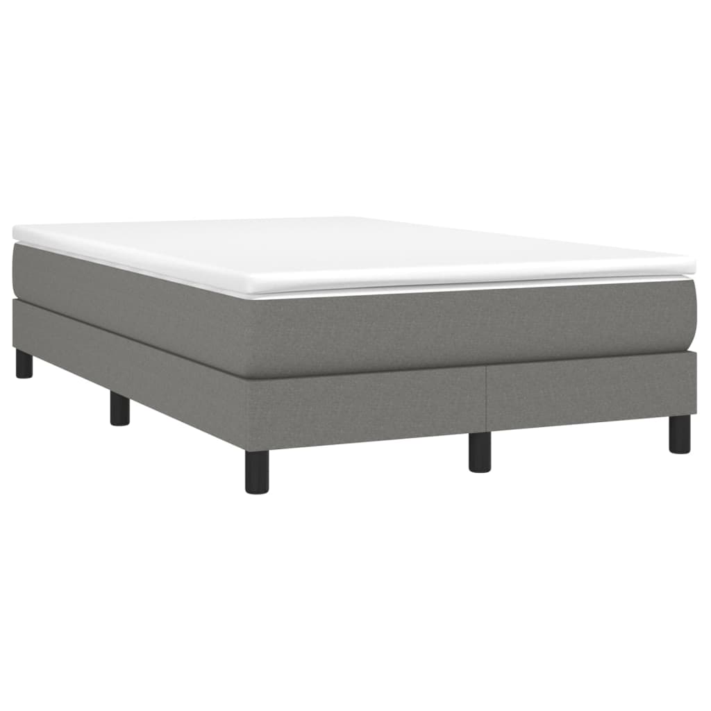 vidaXL Sommier à lattes de lit avec matelas Gris foncé 120x200cm Tissu