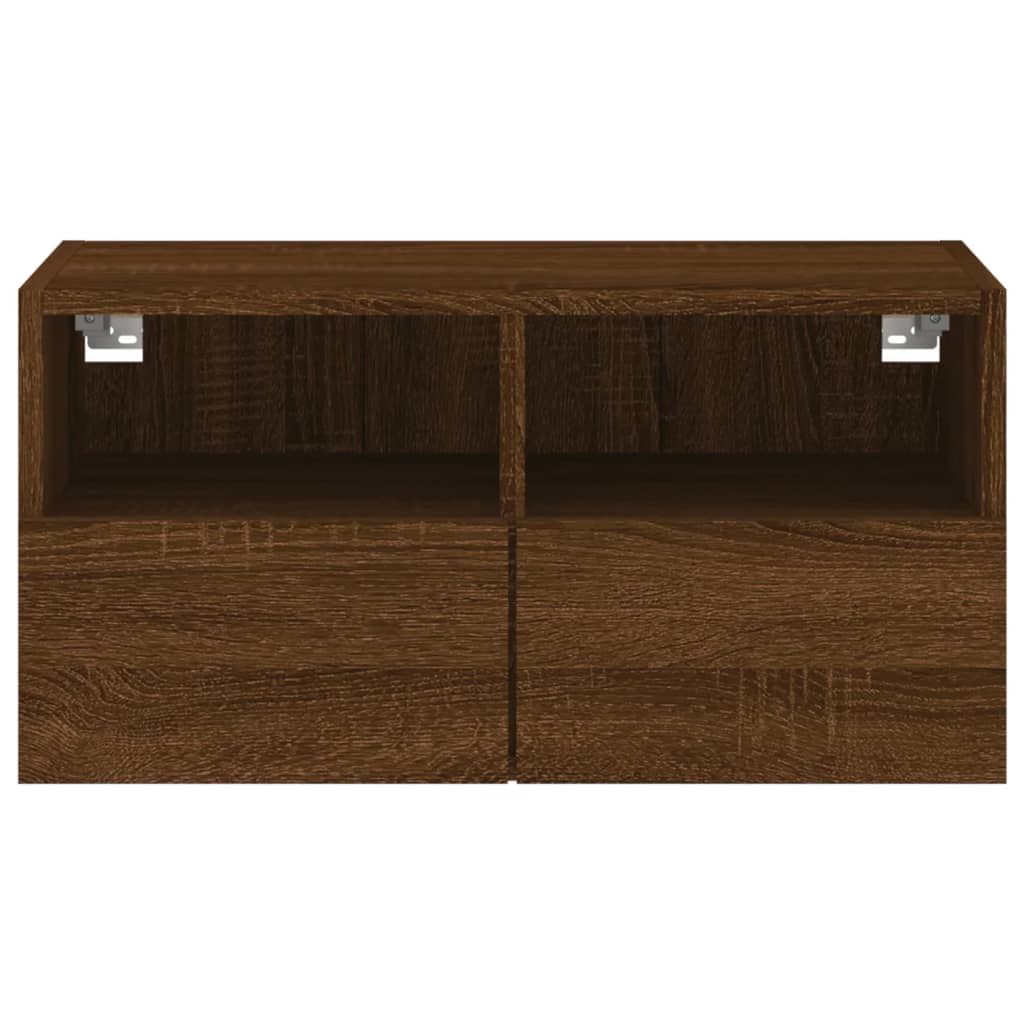 vidaXL Meuble TV mural chêne marron 60x30x30 cm bois d'ingénierie