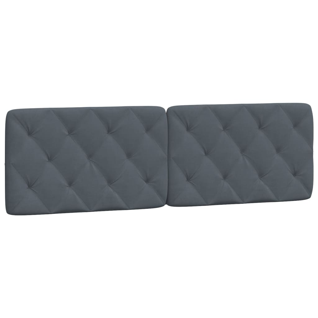 vidaXL Coussin de tête de lit gris foncé 160 cm velours