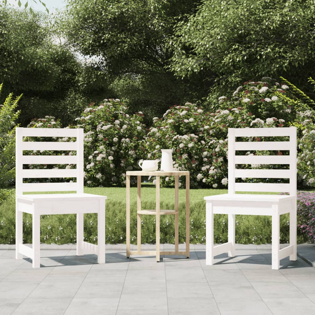 vidaXL Chaises de jardin lot de 2 blanc 50x48x91,5 cm bois massif pin