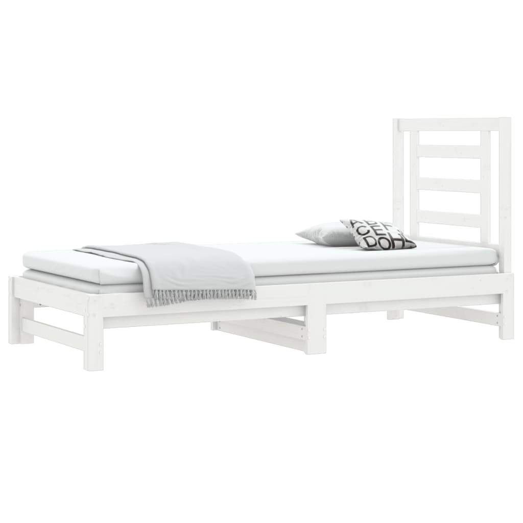 vidaXL Lit coulissant sans matelas blanc 2x(90x190) cm