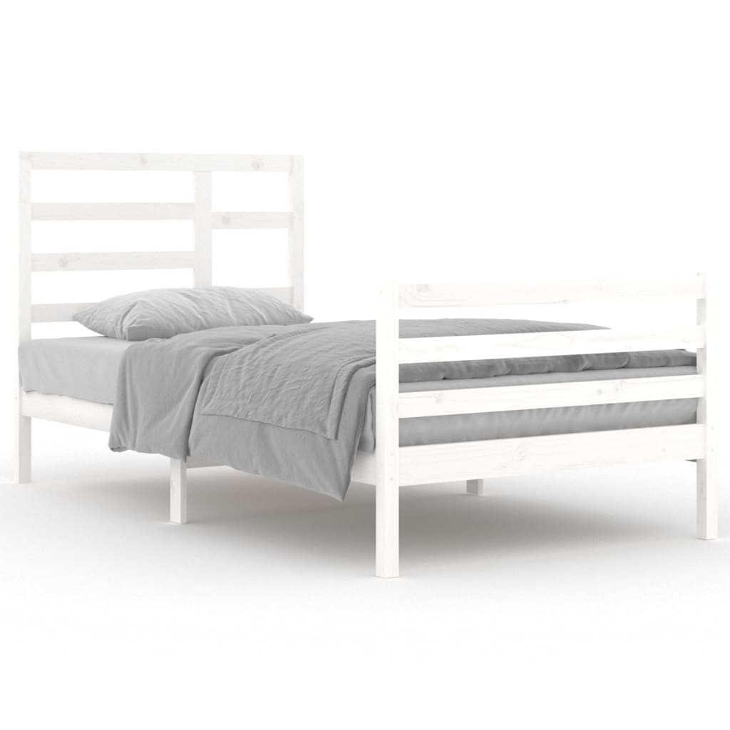 vidaXL Cadre de lit Blanc Bois massif 100x200 cm