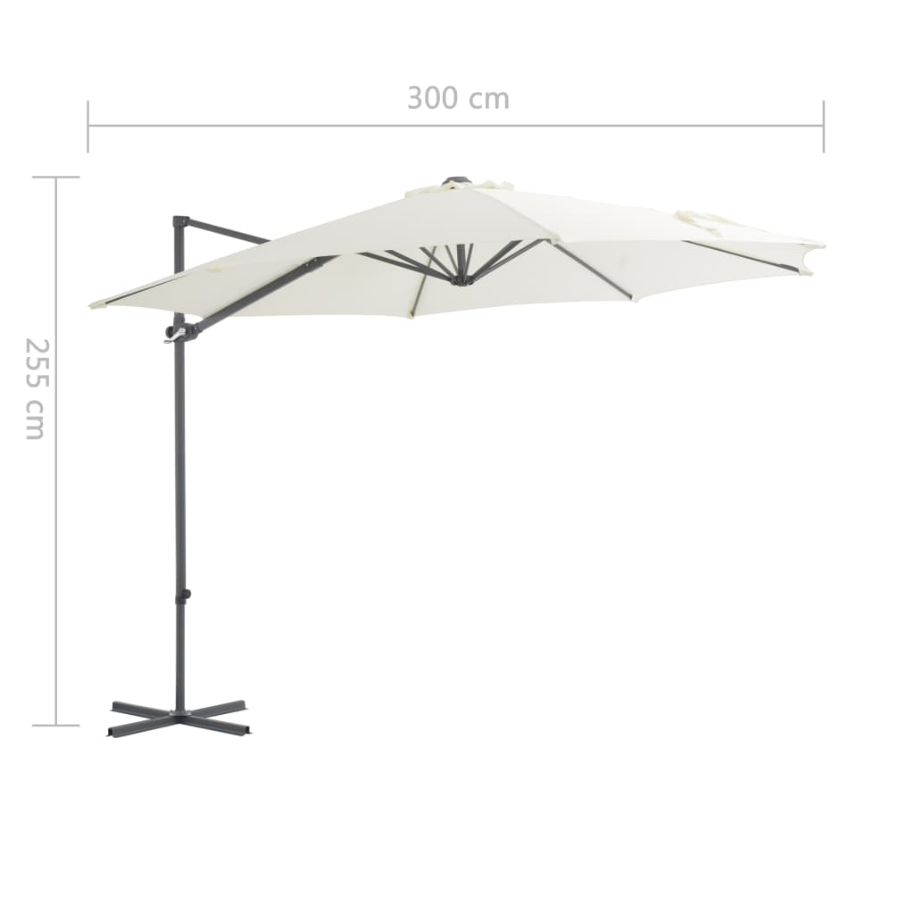 vidaXL Parasol de jardin avec base portable sable