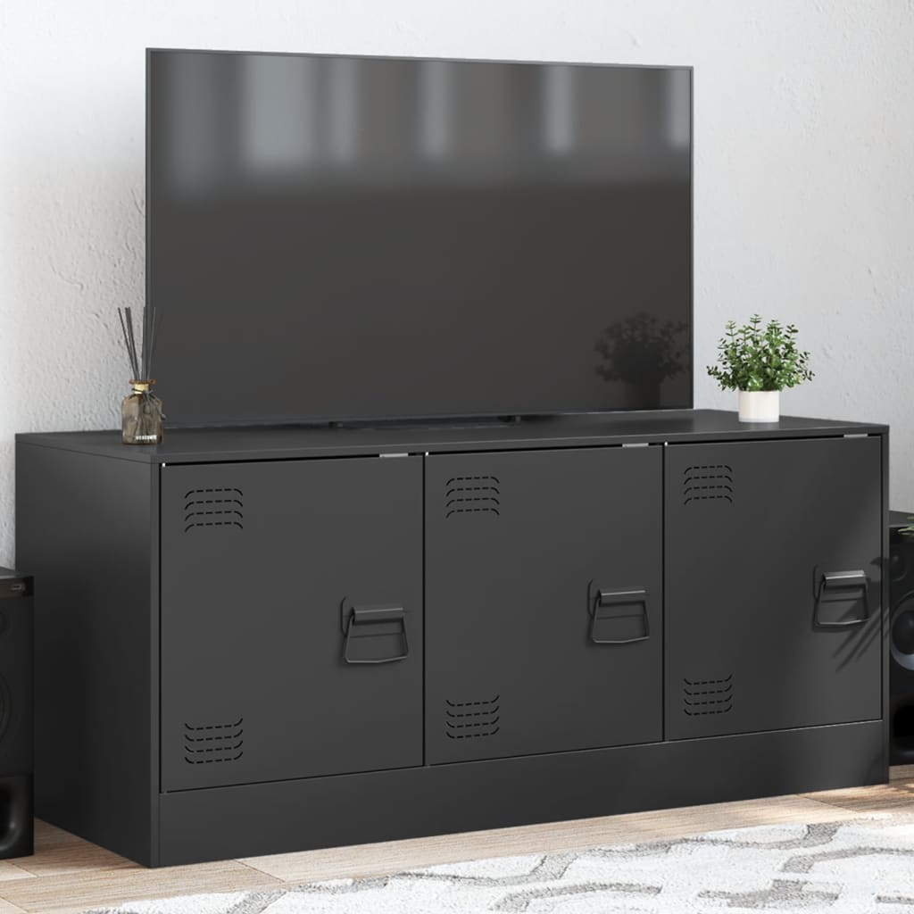 vidaXL Meuble TV noir 99x39x44 cm acier