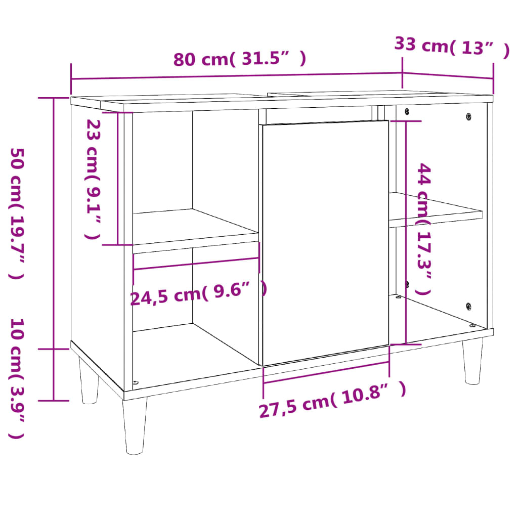 vidaXL Ensemble de meubles de salle de bain 3 pcs Sonoma gris