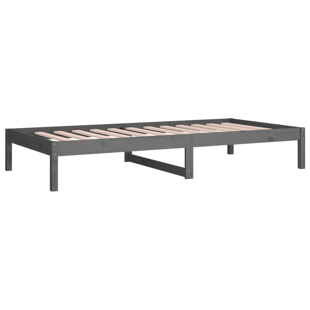 vidaXL Lit de jour sans matelas gris 90x190 cm bois de pin massif