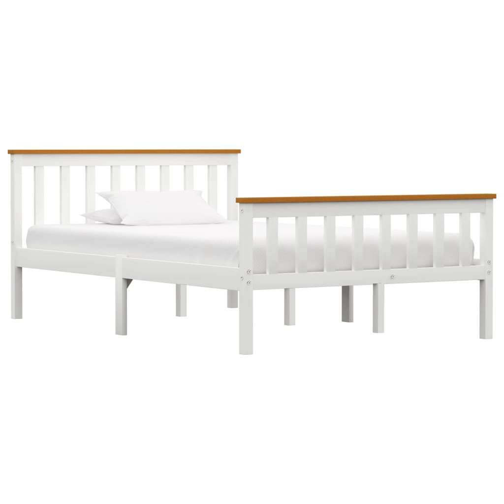 vidaXL Cadre de lit sans matelas blanc bois de pin massif 120x200 cm