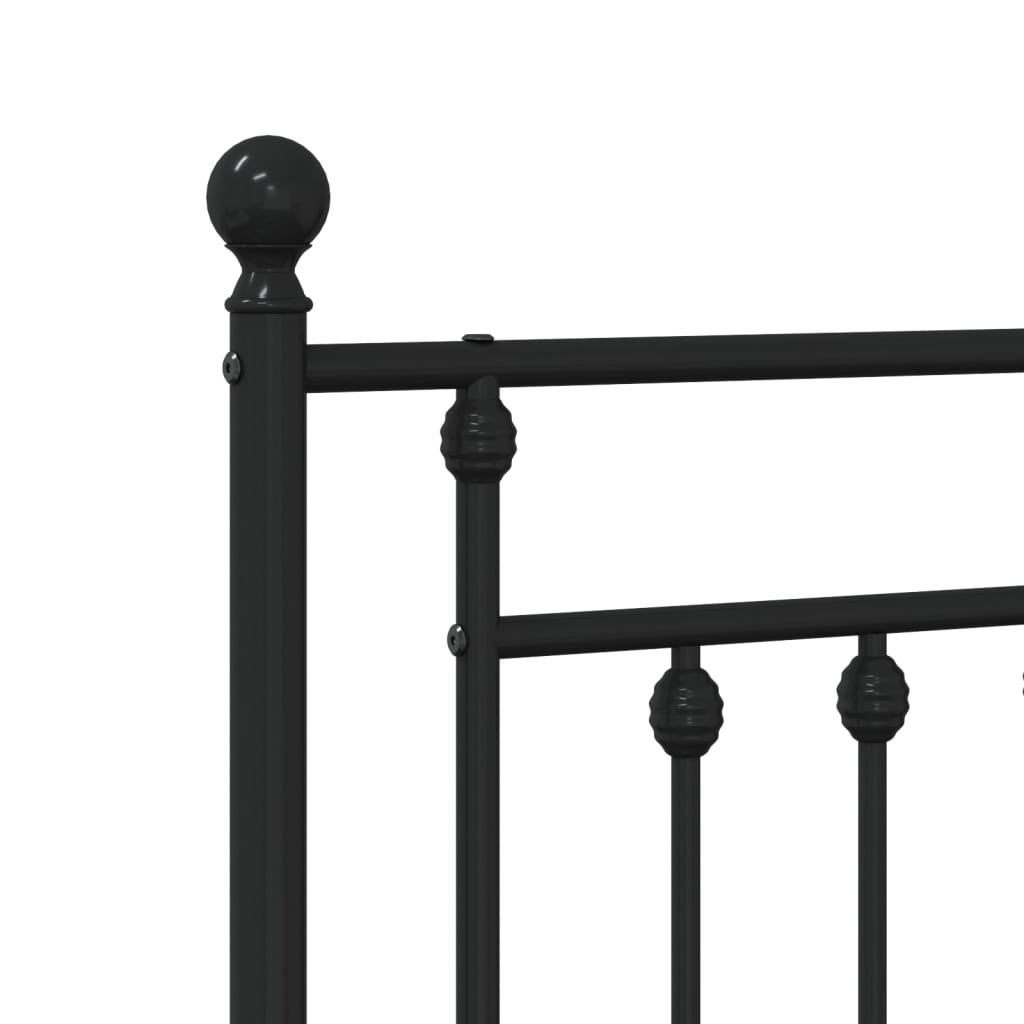 vidaXL Cadre de lit métal sans matelas avec tête de lit noir 183x213cm