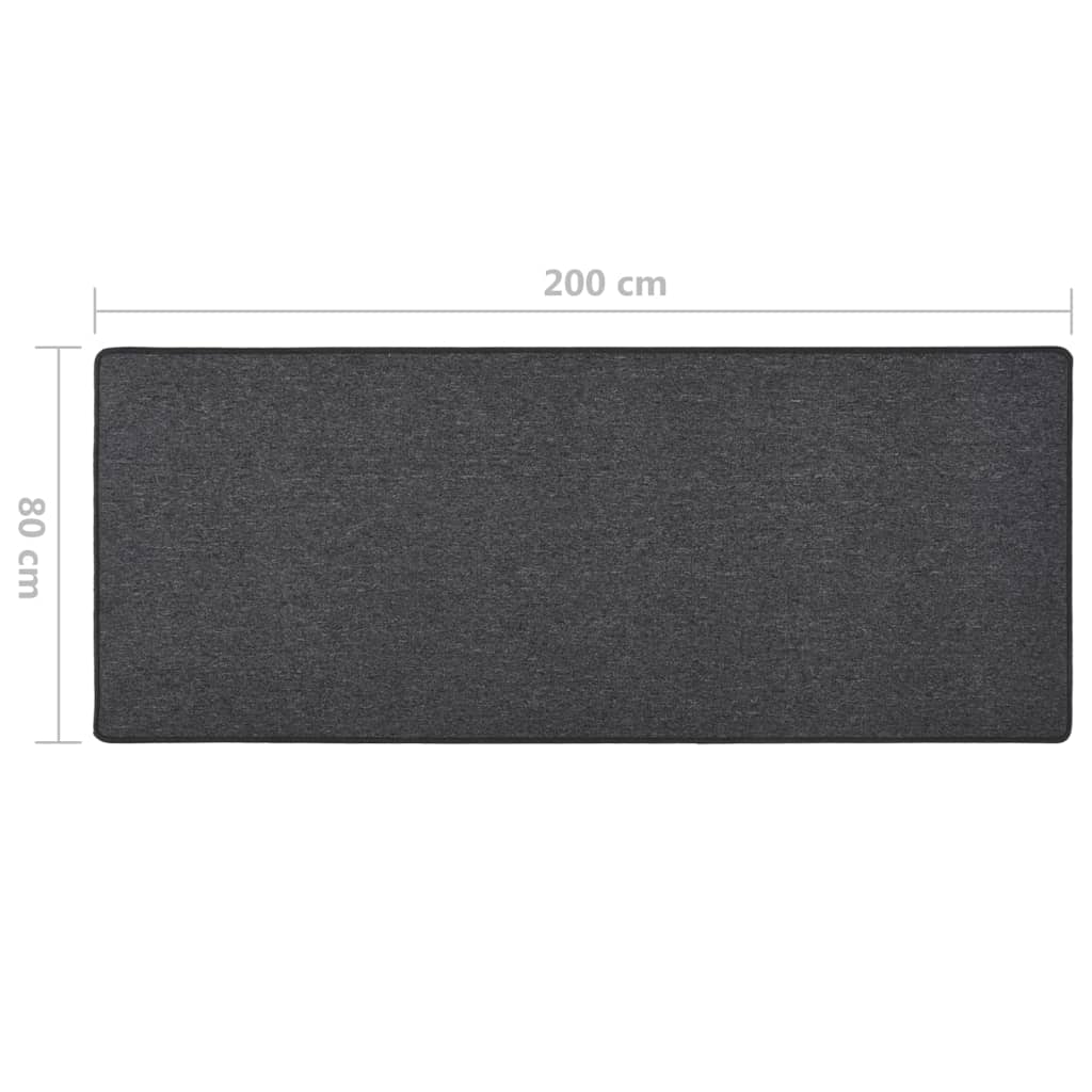 vidaXL Tapis de couloir Anthracite 80x200 cm