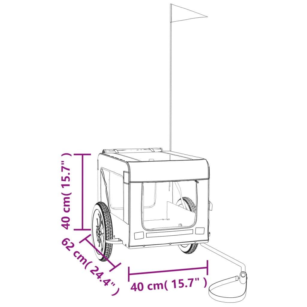 vidaXL Remorque de vélo pour animaux de compagnie rouge et noir