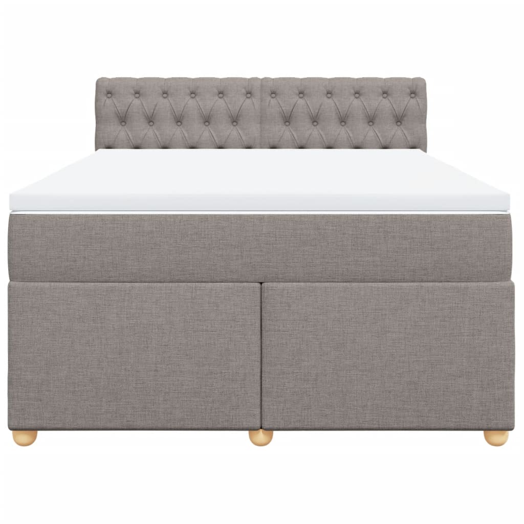 vidaXL Sommier à lattes de lit avec matelas Taupe 160x200 cm Tissu