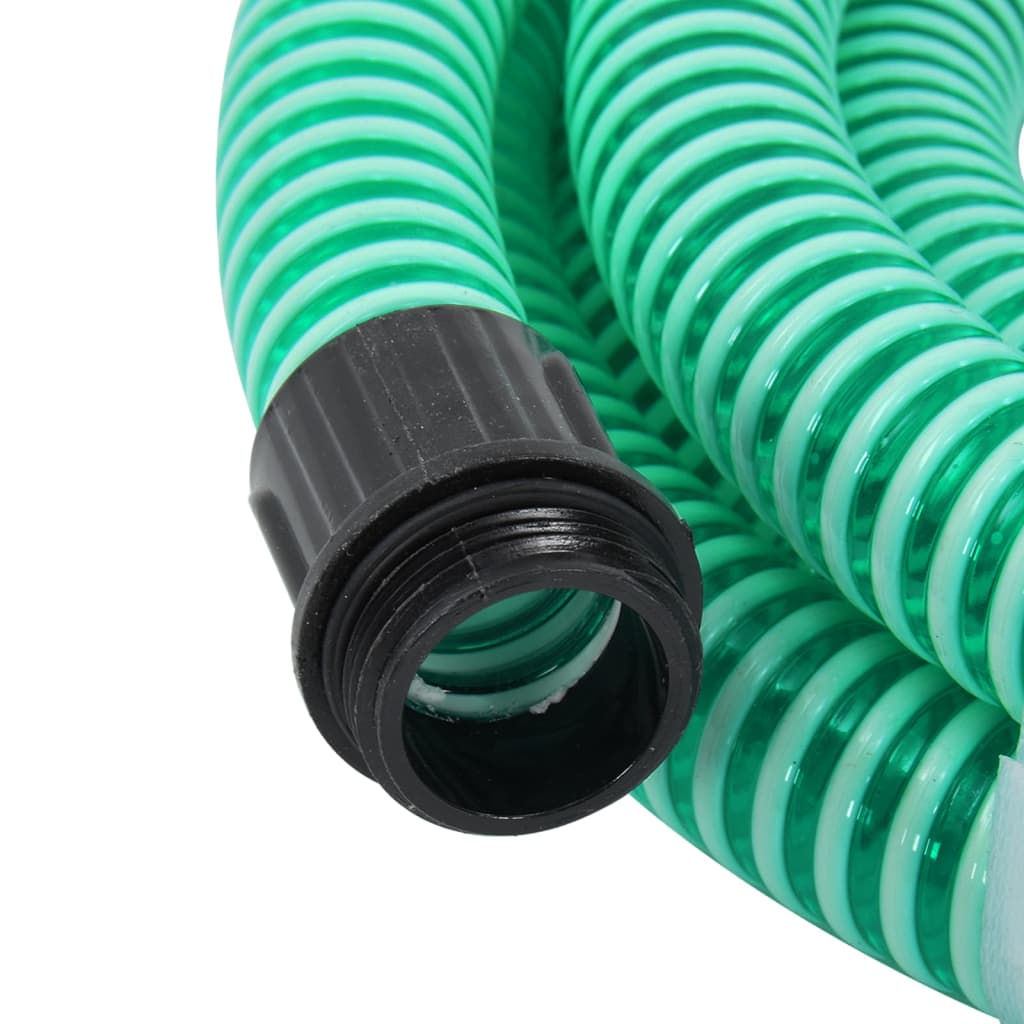vidaXL Tuyau d'aspiration avec raccords en laiton vert 1,1" 25 m PVC