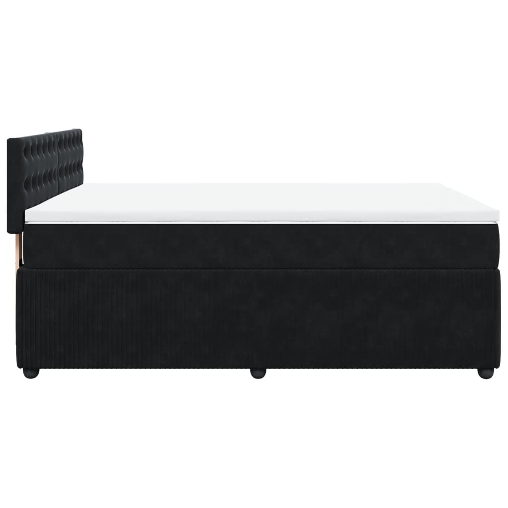 vidaXL Sommier à lattes de lit avec matelas Noir 140x190 cm Velours