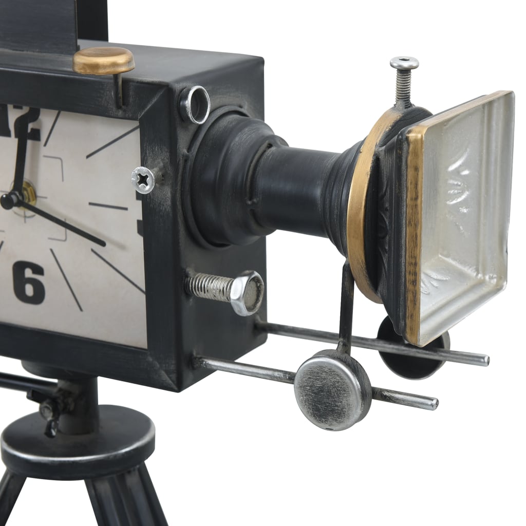 vidaXL Horloge de table Noir 34x18x47 cm Fer et MDF
