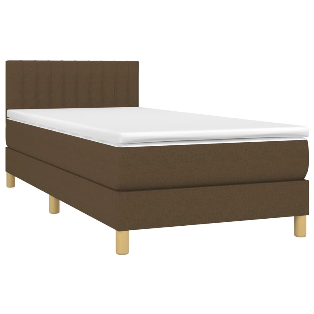 vidaXL Sommier à lattes de lit avec matelas Marron foncé 100x200 cm