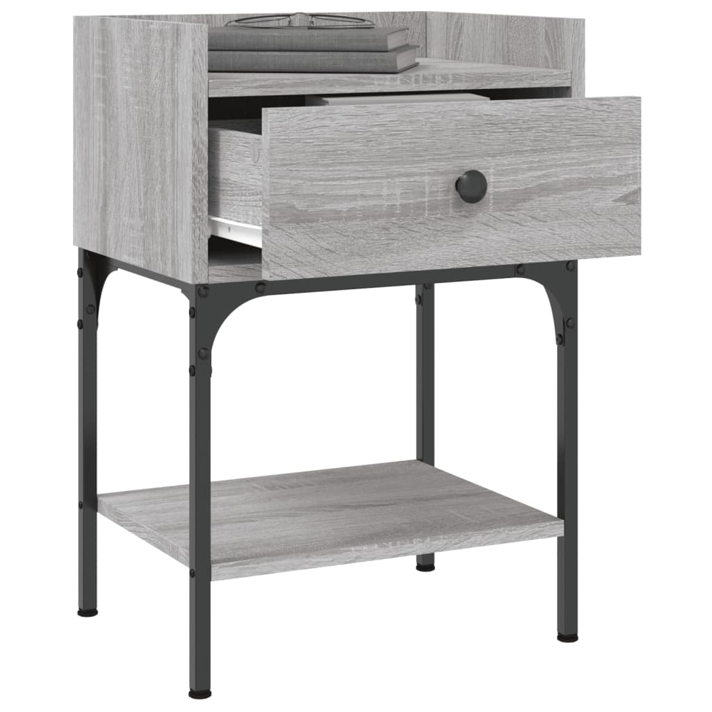 vidaXL Tables de chevet 2 pcs sonoma gris 40,5x31x60 cm