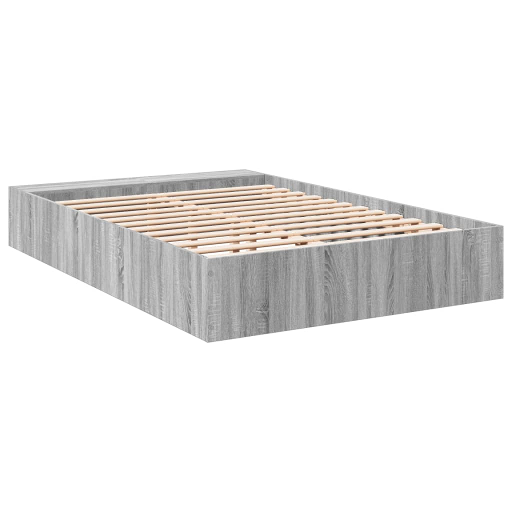 vidaXL Cadre de lit sans matelas sonoma gris 140x190 cm