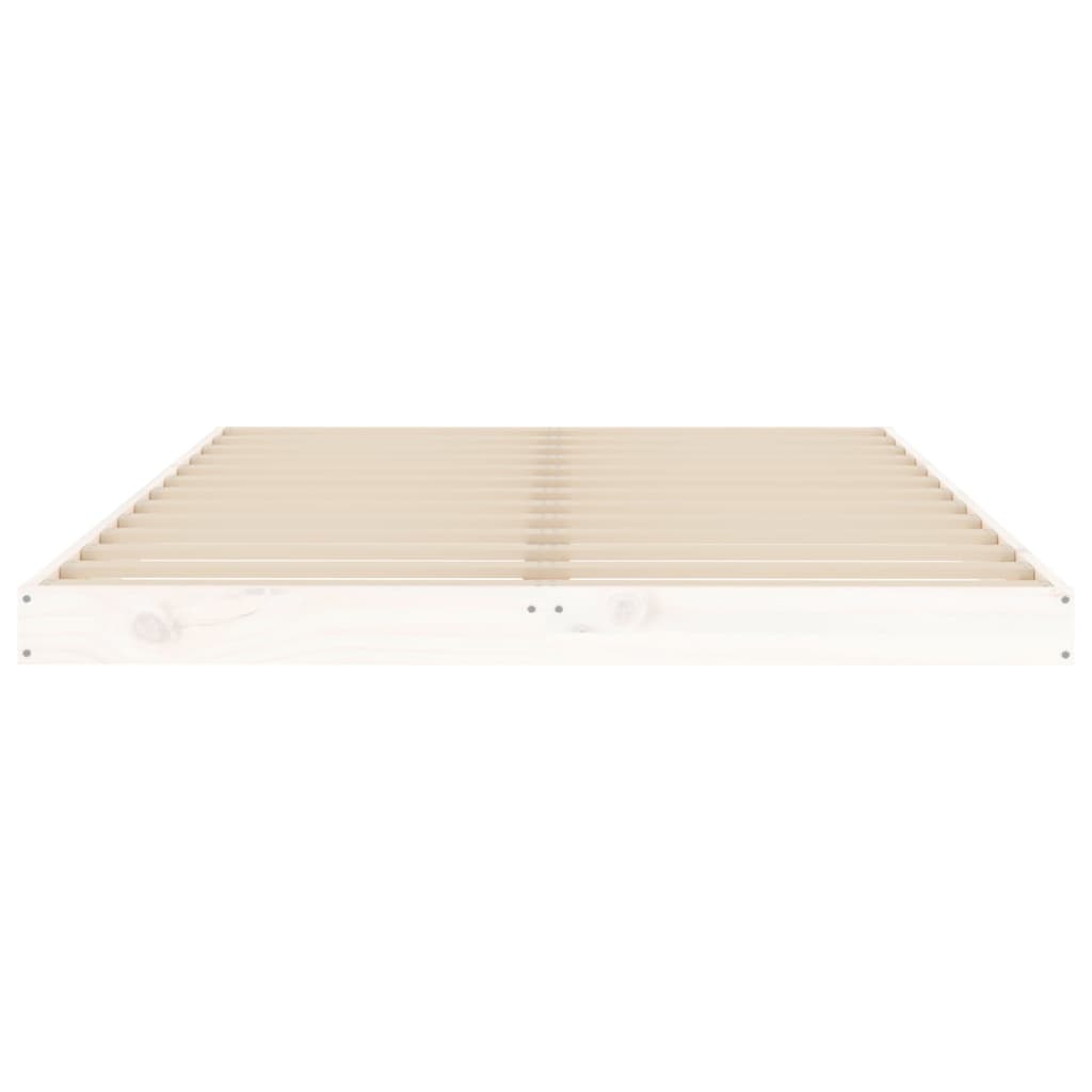 vidaXL Cadre de lit blanc 120x190 cm petit double bois massif de pin