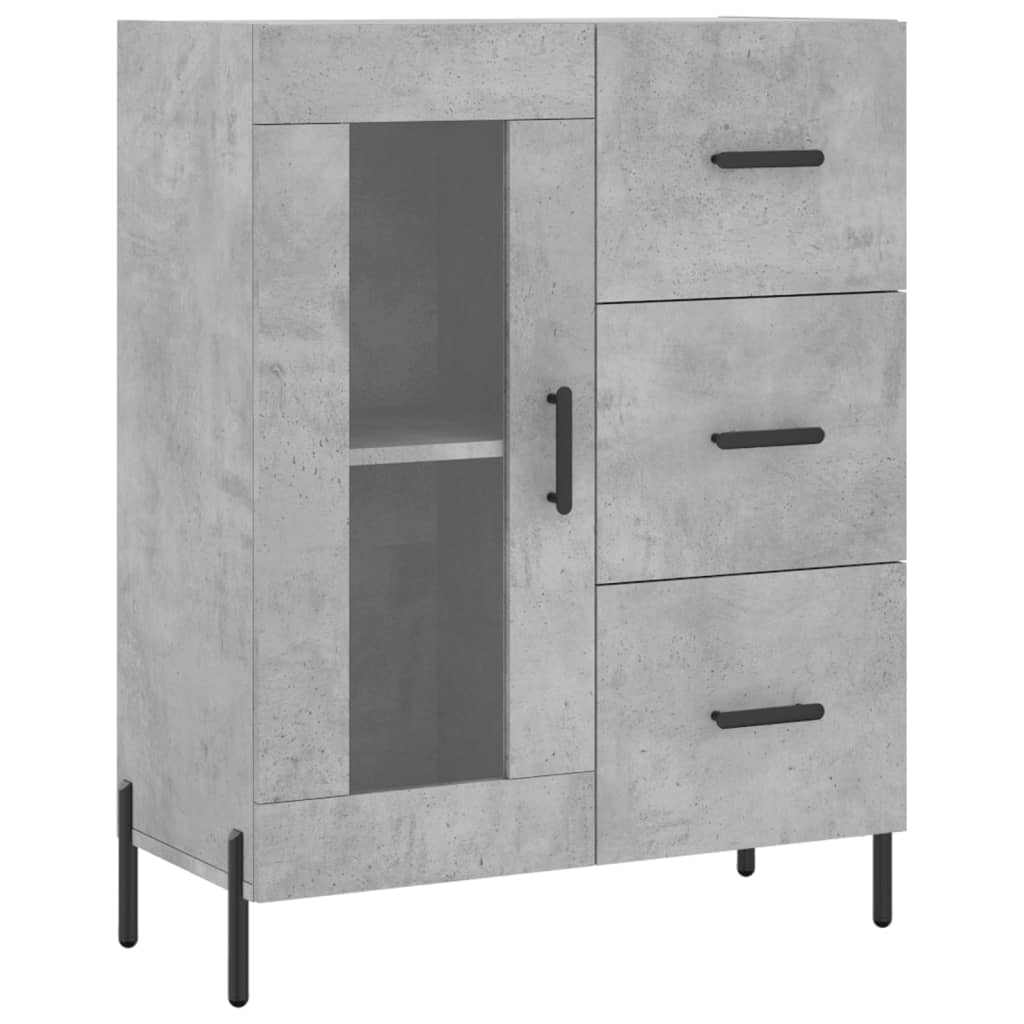 vidaXL Buffet gris béton 69,5x34x90 cm bois d'ingénierie