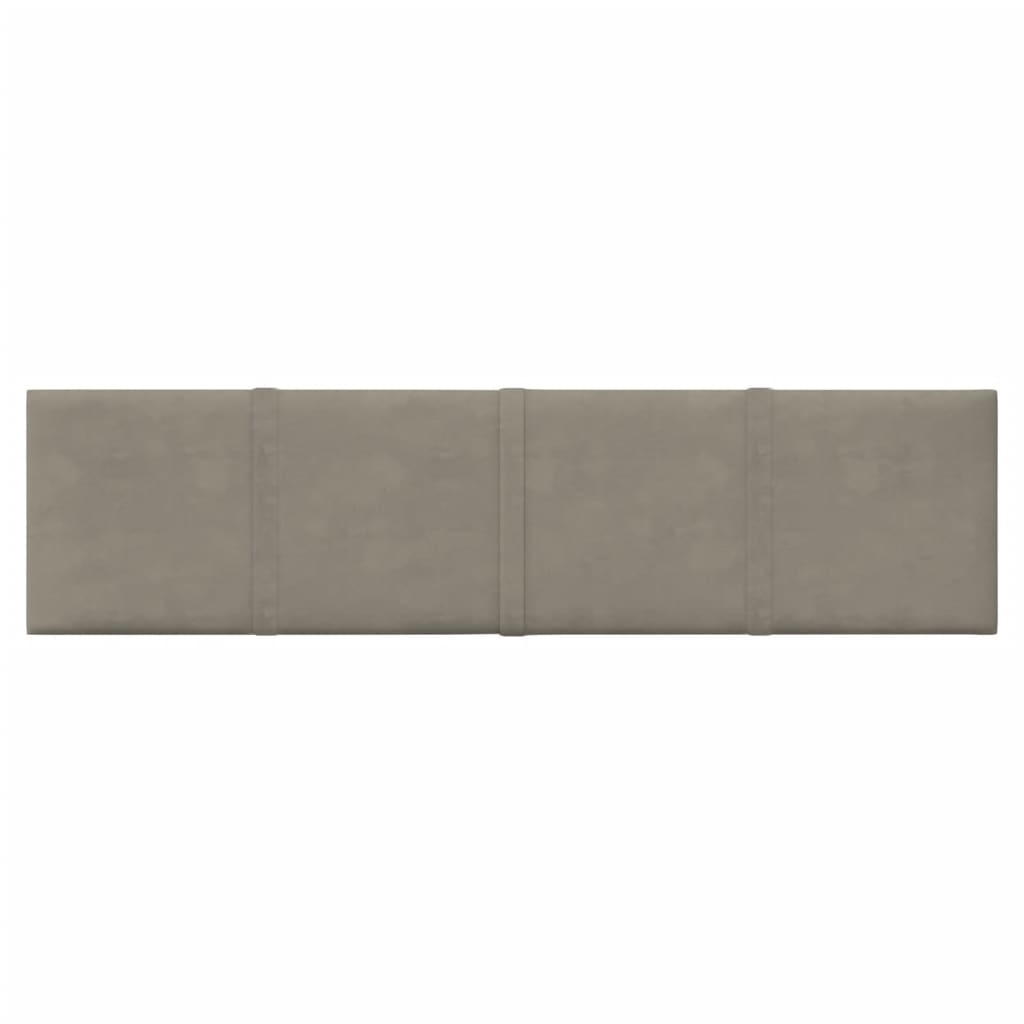 vidaXL Panneaux muraux 12 pcs Gris clair 60x15 cm Velours 1,08 m²