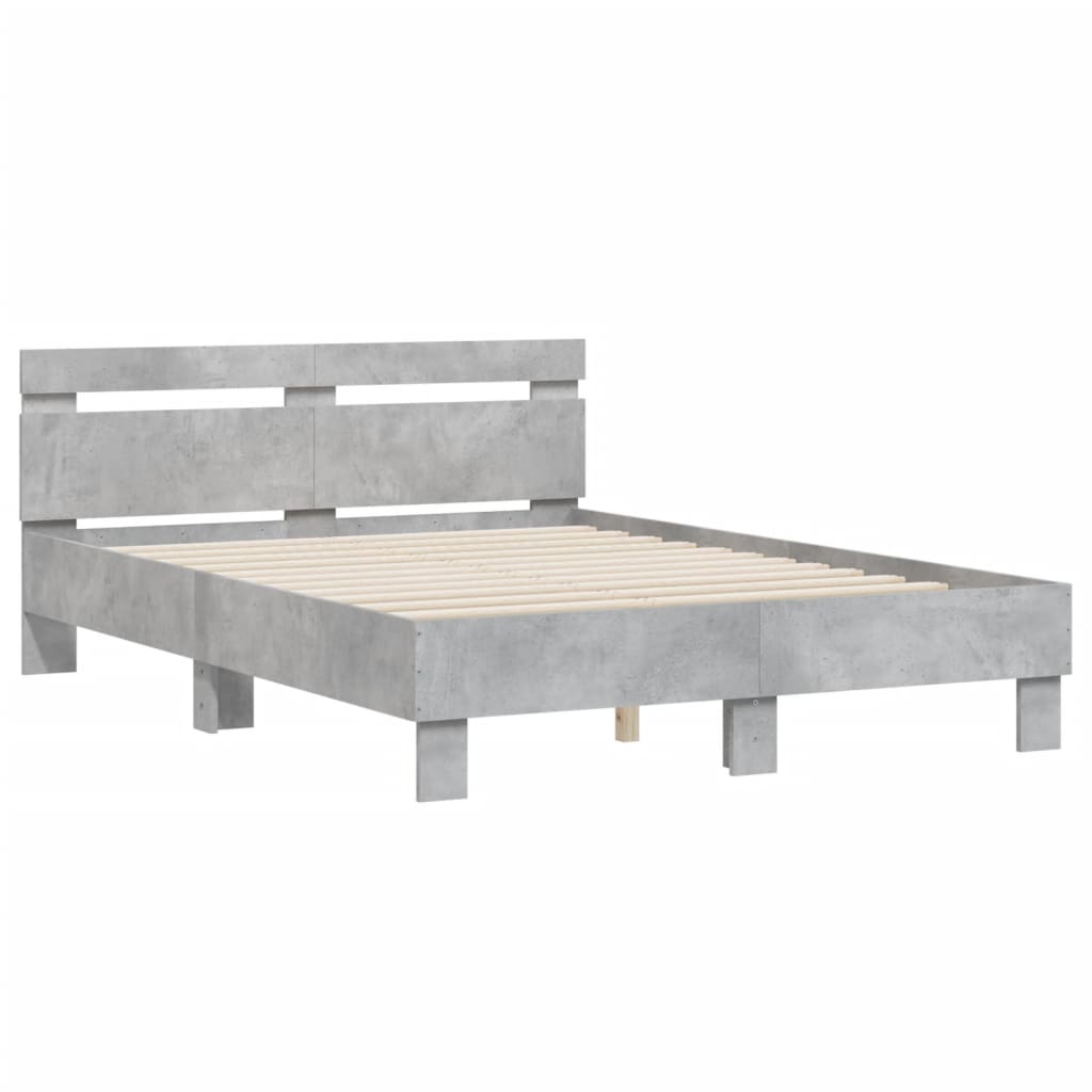 vidaXL Cadre de lit sans matelas gris béton 120x200 cm