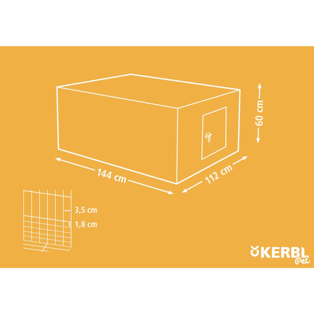 Kerbl Enclos pour petits animaux avec barrière de fuite 144x112x60 cm
