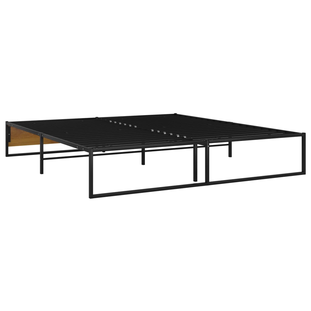 vidaXL Cadre de lit sans matelas noir métal 160x200 cm