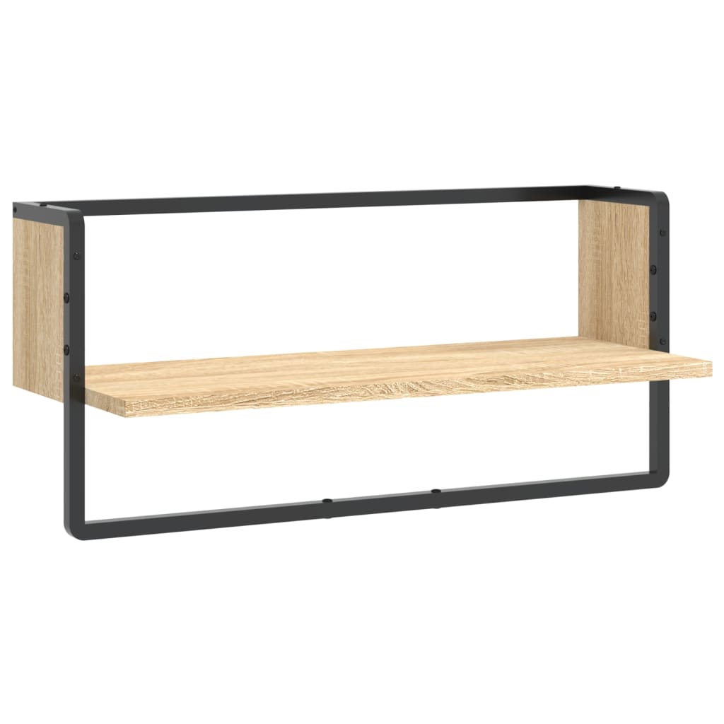 vidaXL Étagère murale avec barre chêne sonoma 65x25x30 cm