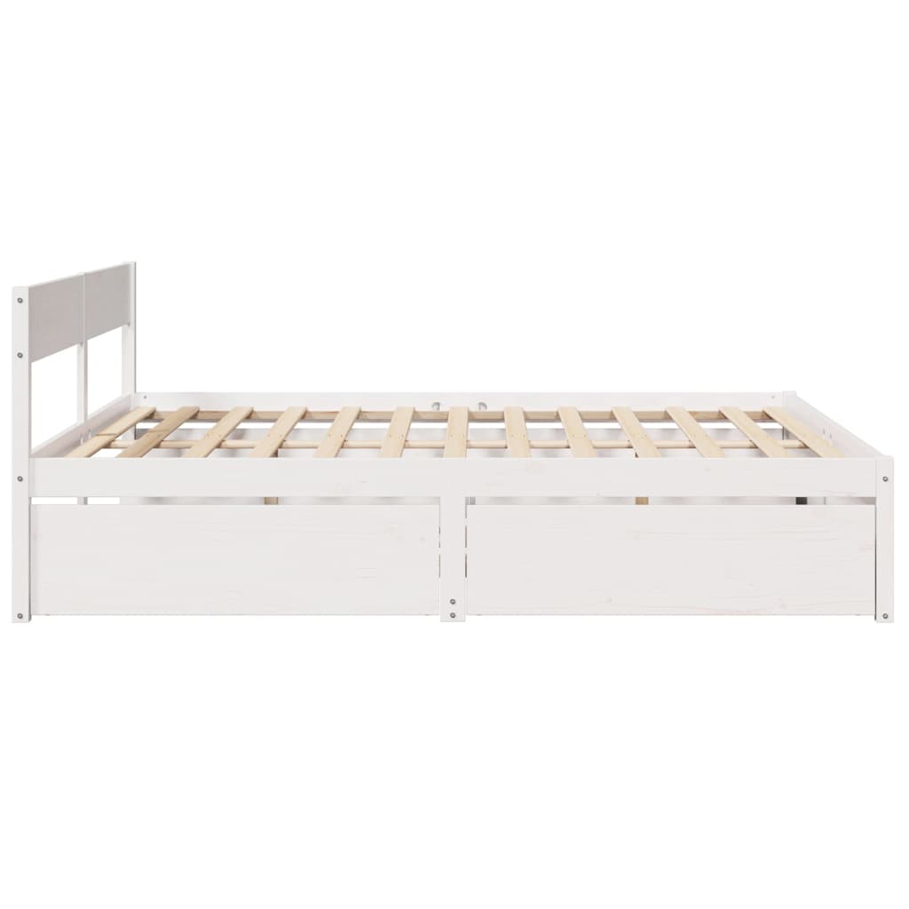 vidaXL Cadre de lit sans matelas blanc 180x200 cm bois massif de pin