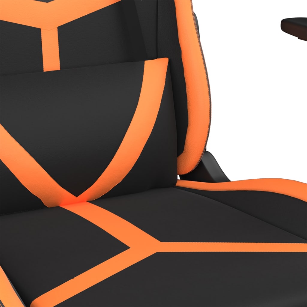 vidaXL Chaise de jeu Noir et orange Similicuir