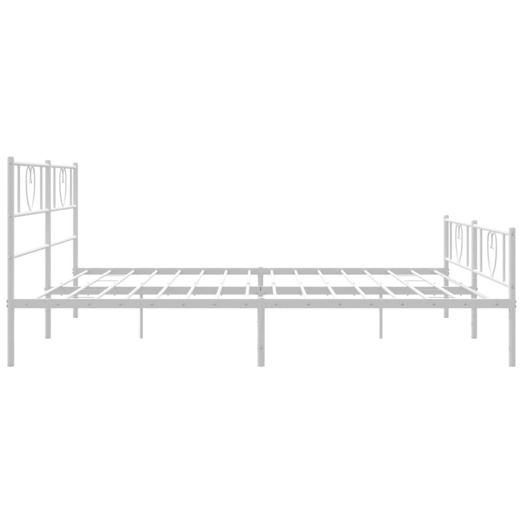 vidaXL Cadre de lit métal sans matelas et pied de lit blanc 183x213 cm