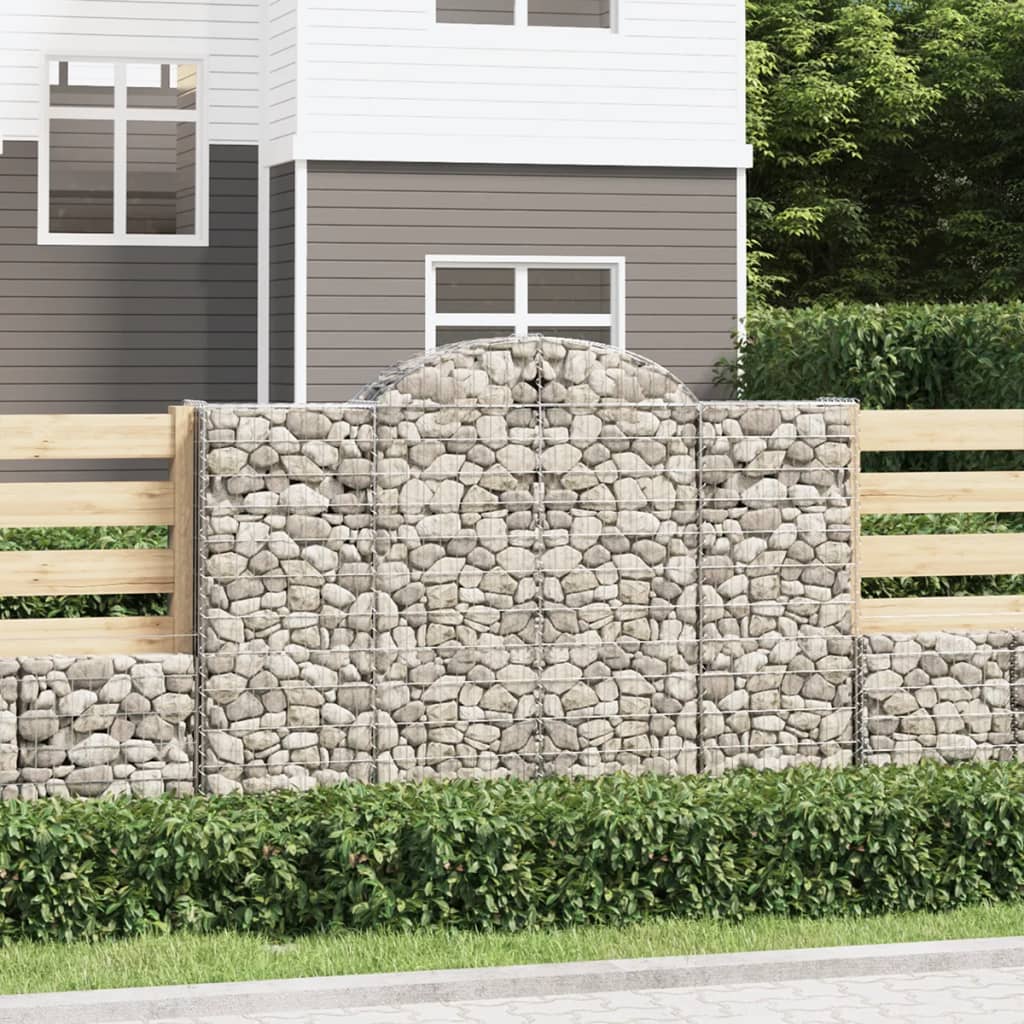 vidaXL Paniers à gabions arqués 6 pcs 200x30x140/160 cm Fer galvanisé