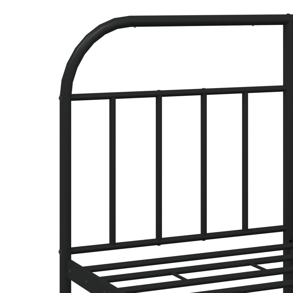 vidaXL Cadre de lit métal sans matelas avec pied de lit noir 135x190cm