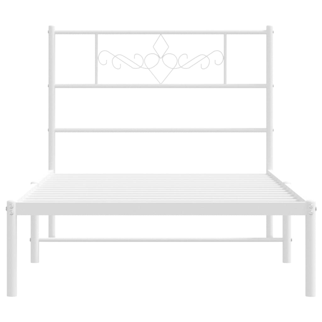 vidaXL Cadre de lit métal sans matelas et tête de lit blanc 100x200 cm