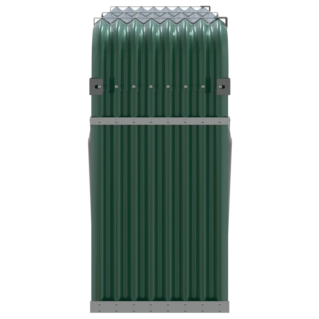 vidaXL Porte-bûches vert 180x45x100 cm acier galvanisé