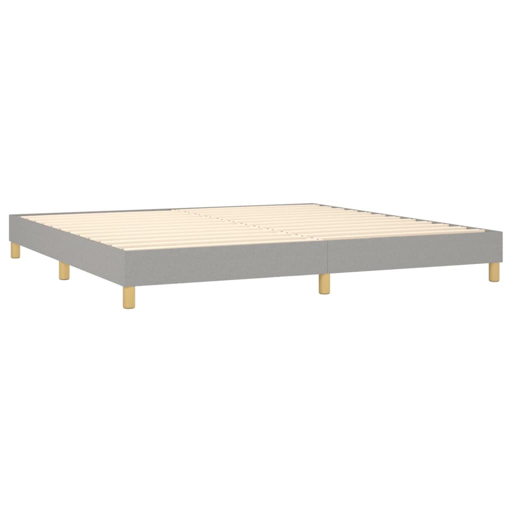 vidaXL Sommier à lattes de lit matelas LED Gris clair 200x200 cm Tissu