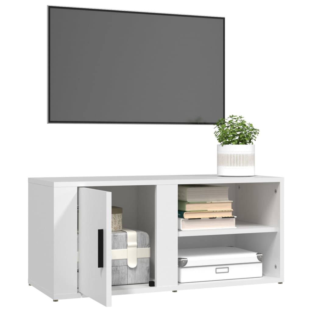 vidaXL Meubles TV 2 pcs Blanc 80x31,5x36 cm Bois d'ingénierie