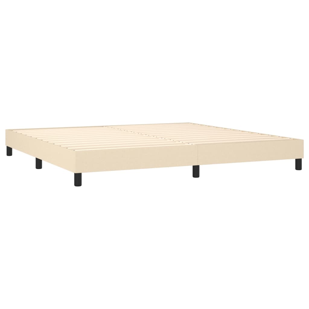 vidaXL Sommier à lattes de lit avec matelas Crème 200x200 cm Tissu