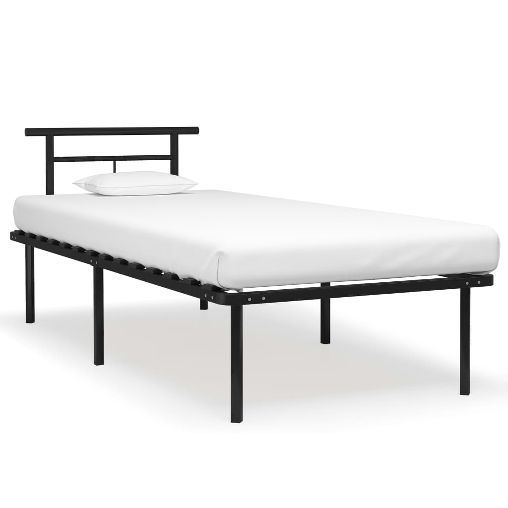 vidaXL Cadre de lit sans matelas noir métal 90x200 cm