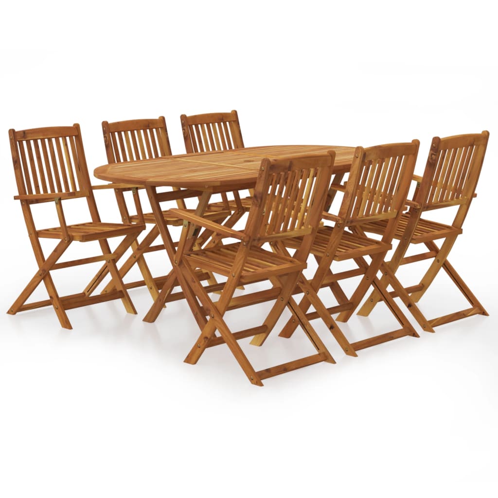 vidaXL Ensemble à manger d'extérieur pliable 7pcs Bois d'acacia solide