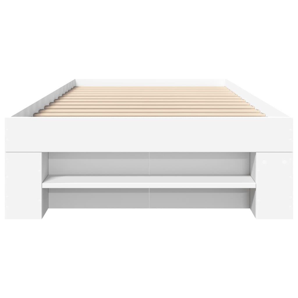 vidaXL Cadre de lit sans matelas blanc 75x190 cm bois d'ingénierie