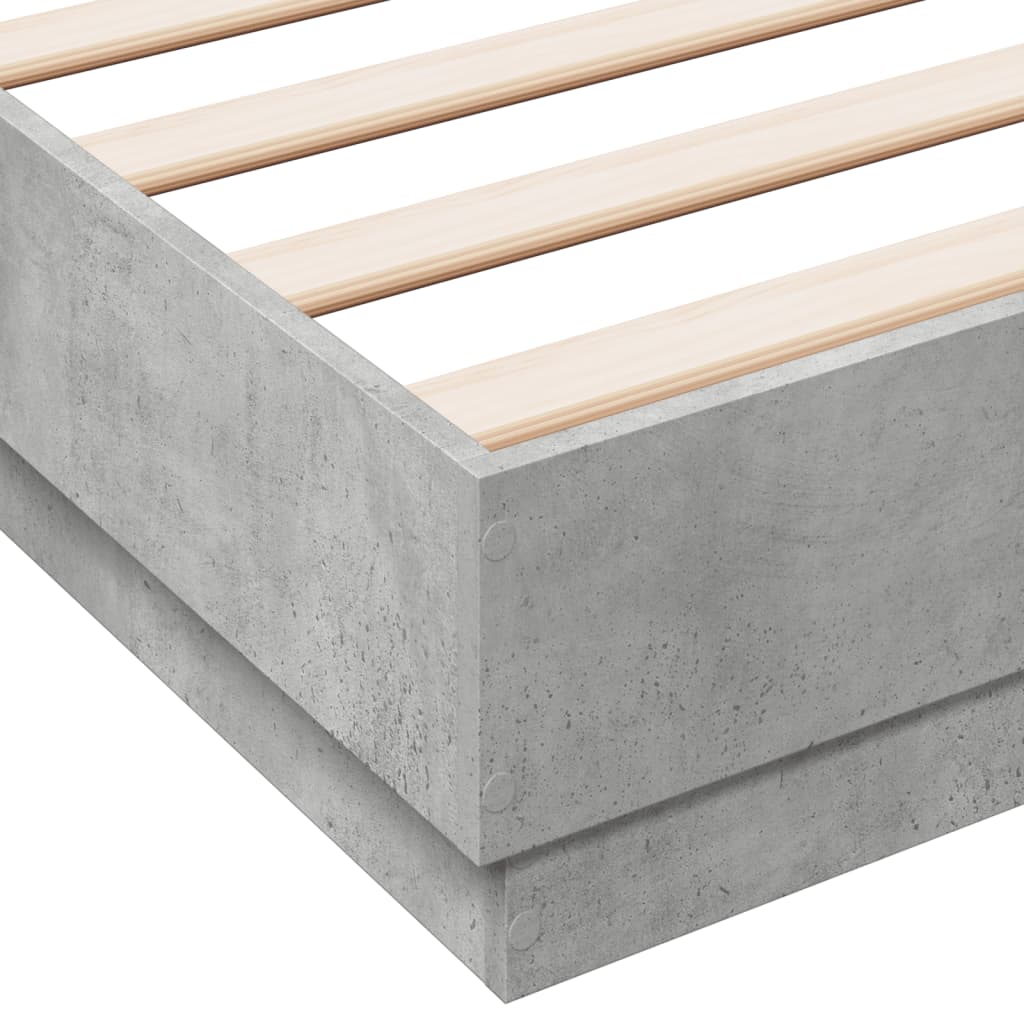 vidaXL Cadre de lit gris béton 120x200 cm bois d'ingénierie