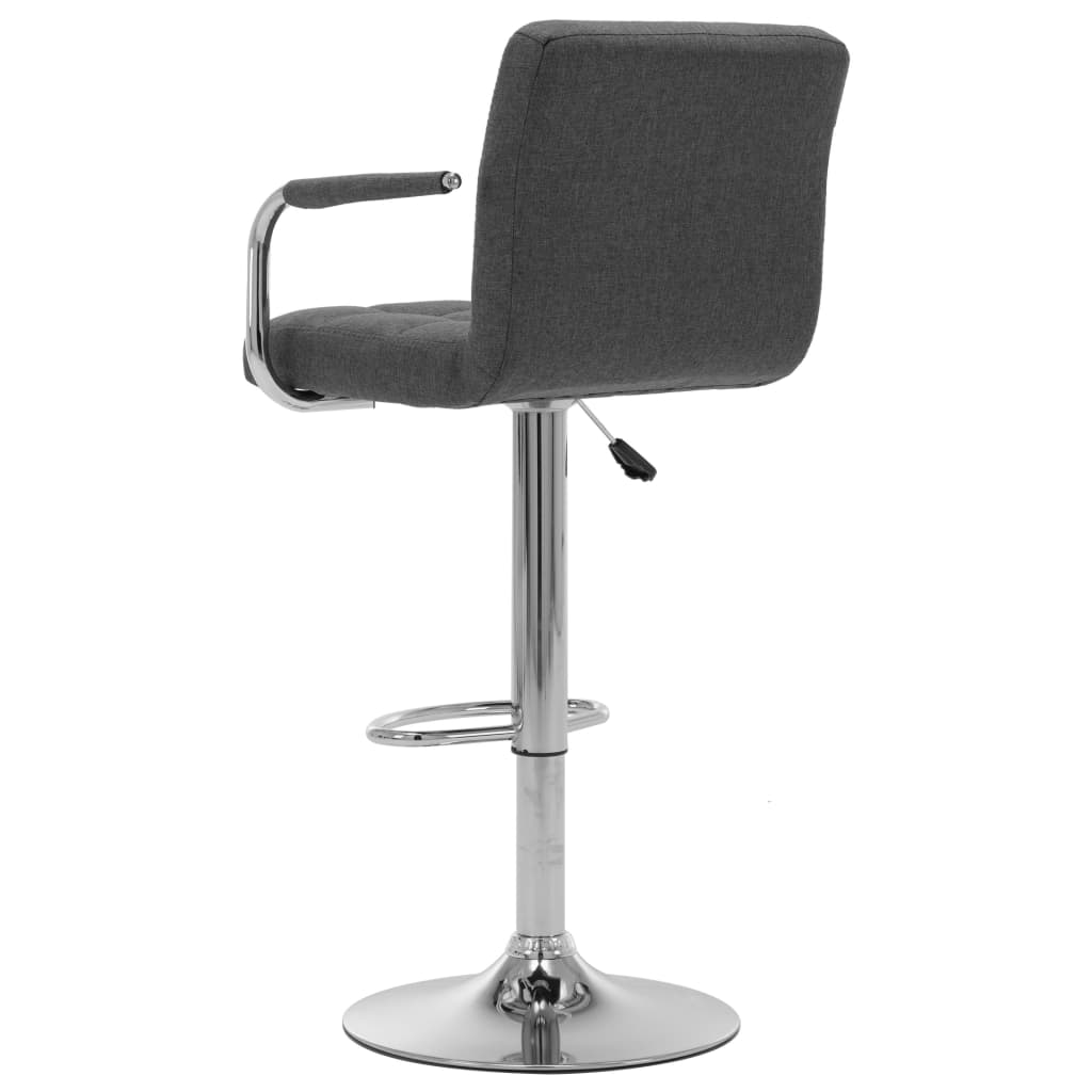 vidaXL Chaises de bar lot de 2 gris foncé tissu