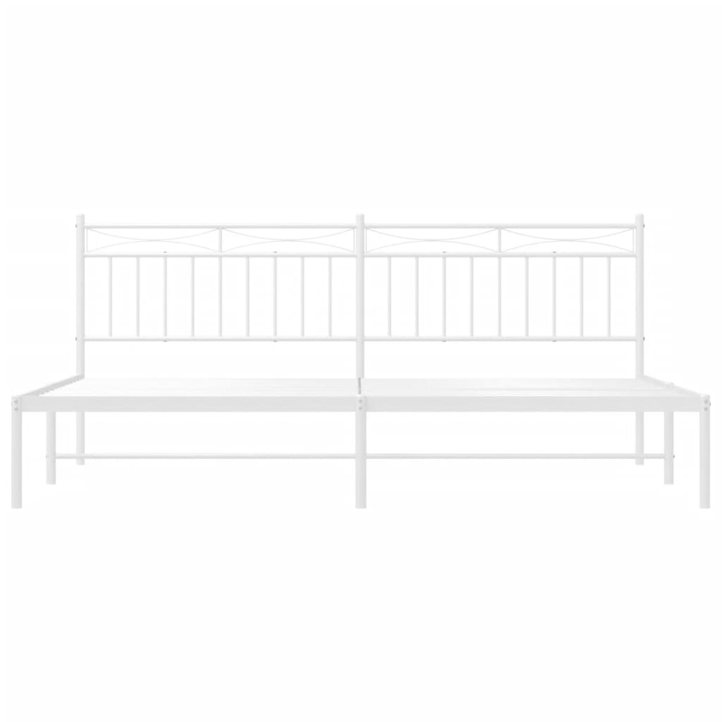 vidaXL Cadre de lit métal sans matelas et tête de lit blanc 193x203 cm